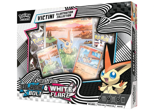 Pokémon Scarlet & Violet Black Bolt/White Flare Unova Victini Illustration Poster Collection Box